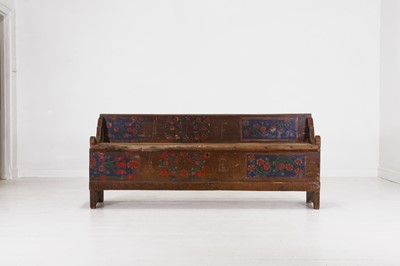 Lot 71 - An Alpine painted pine bench