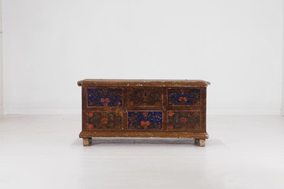 Lot 151 - A painted pine chest