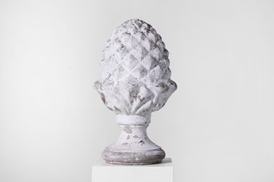 Lot 374 - A painted composition stone pineapple finial
