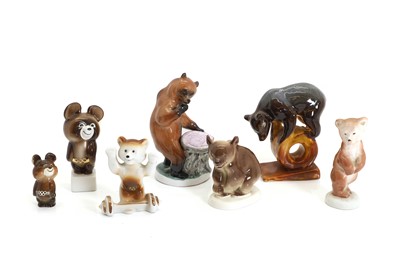 Lot 166 - A collection of USSR/Russian ceramic porcelain bear figurines