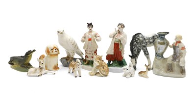 Lot 165 - A collection of USSR ceramic figures and animals