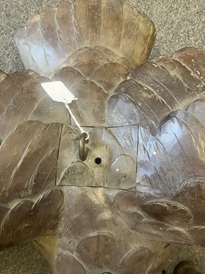 Lot 420 - A bronzed-metal owl ceiling light