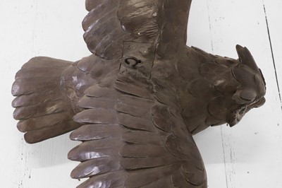 Lot 420 - A bronzed-metal owl ceiling light