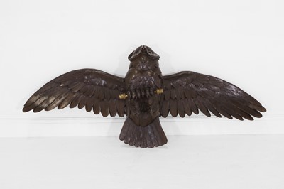 Lot 420 - A bronzed-metal owl ceiling light