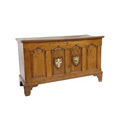 Lot 429A - An oak four-panel coffer