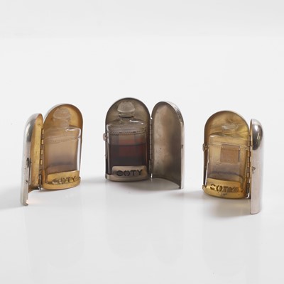 Lot 73 - A group of three Coty glass scent bottles
