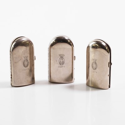 Lot 73 - A group of three Coty glass scent bottles