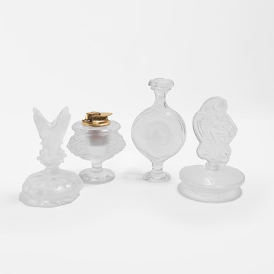Lot 130 - A group of three Lalique glass scent bottles