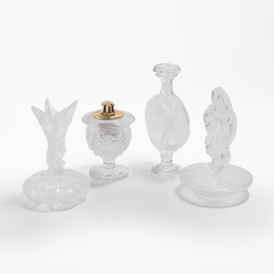 Lot 130 - A group of three Lalique glass scent bottles