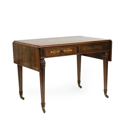Lot 457 - A Regency rosewood and brass inlaid sofa table
