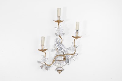 Lot 200 - A gilt-metal and glass wall light