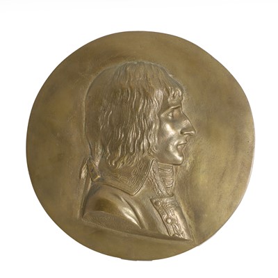 Lot 210 - A gilt bronze profile portrait of the young Napoleon as General