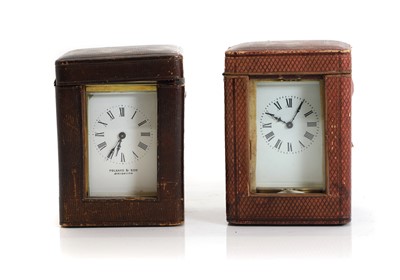 Lot 207 - Two brass carriage timepieces