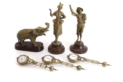 Lot 217 - Three cast 'Mystery' clocks