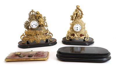 Lot 201 - Two French gilt spelter mantle clocks