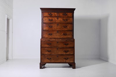 Lot 202 - A George III mahogany chest-on-chest in the manner of Thomas Bradshaw