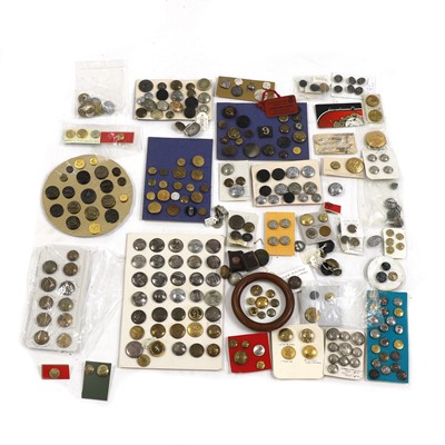Lot 601 - A large collection of brass and metalware military, armorial and livery buttons