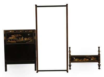 Lot 385 - A laquered Chinoiserie single bed frame