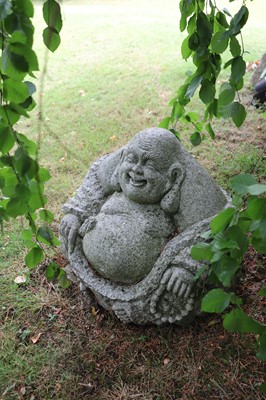 Lot 484 - A modern Japanese white granite Buddha