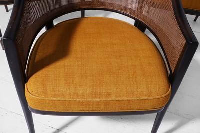 Lot 559 - A set of six stained wooden and caned dining chairs by Paolo Moschino