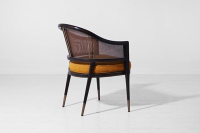 Lot 559 - A set of six stained wooden and caned dining chairs by Paolo Moschino