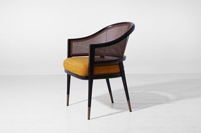 Lot 559 - A set of six stained wooden and caned dining chairs by Paolo Moschino
