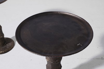 Lot 561 - A pair of brass faux bamboo drinks tables