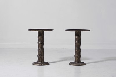 Lot 561 - A pair of brass faux bamboo drinks tables