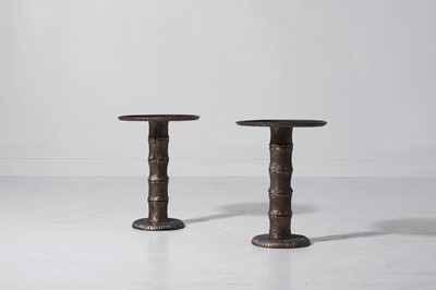 Lot 561 - A pair of brass faux bamboo drinks tables