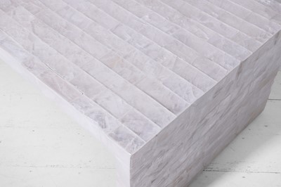 Lot 567 - A gypsum and pewter coffee table