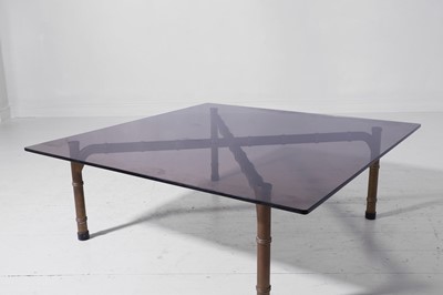 Lot 542 - A brass faux bamboo coffee table