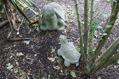 Lot 487 - A modern Japanese white granite tortoise