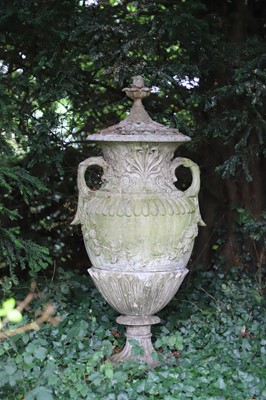 Lot 480 - A modern composite stone campagna urn and cover