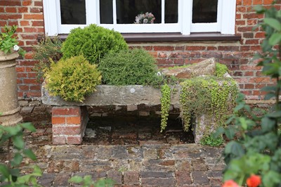 Lot 446 - A matched pair of large stone farmyard troughs