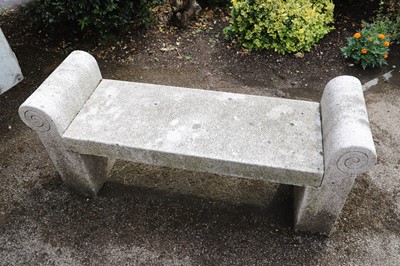 Lot 497 - A modern Japanese white granite bench