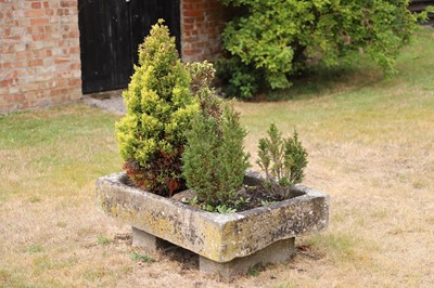 Lot 451 - A slab sided stone farmyard trough