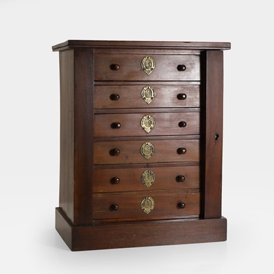 Lot 455 - A mahogany desk top Wellington chest