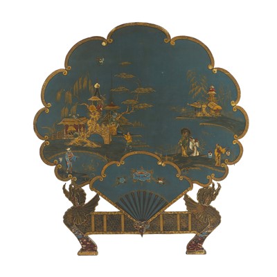 Lot 92 - A painted and lacquered chinoiserie panel