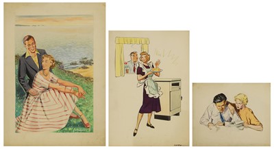 Lot 432 - Three 'Love and Marriage' gouache paintings