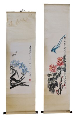Lot 89 - Two Chinese hanging scrolls