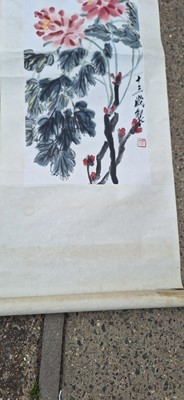 Lot 89 - Two Chinese hanging scrolls