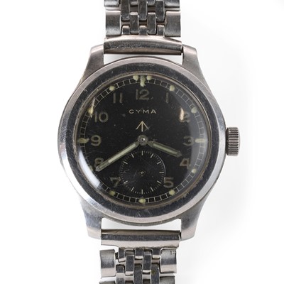 Lot 349 - A gentleman's WWII military Cyma 'Dirty Dozen' mechanical strap watch