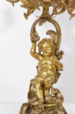 Lot 240 - A pair of Louis XVI-style ormolu candelabra
