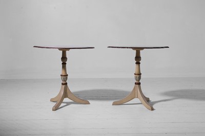 Lot 110 - A pair of painted wooden occasional tables