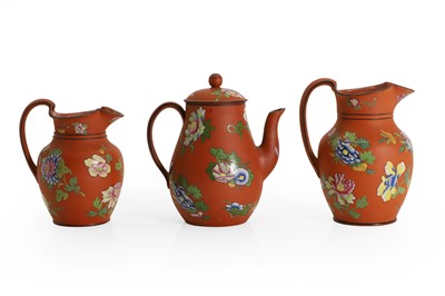 Lot 119 - A Wedgwood Rosso Antico coffee pot