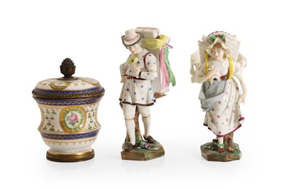 Lot 129 - A pair of continental porcelain figures