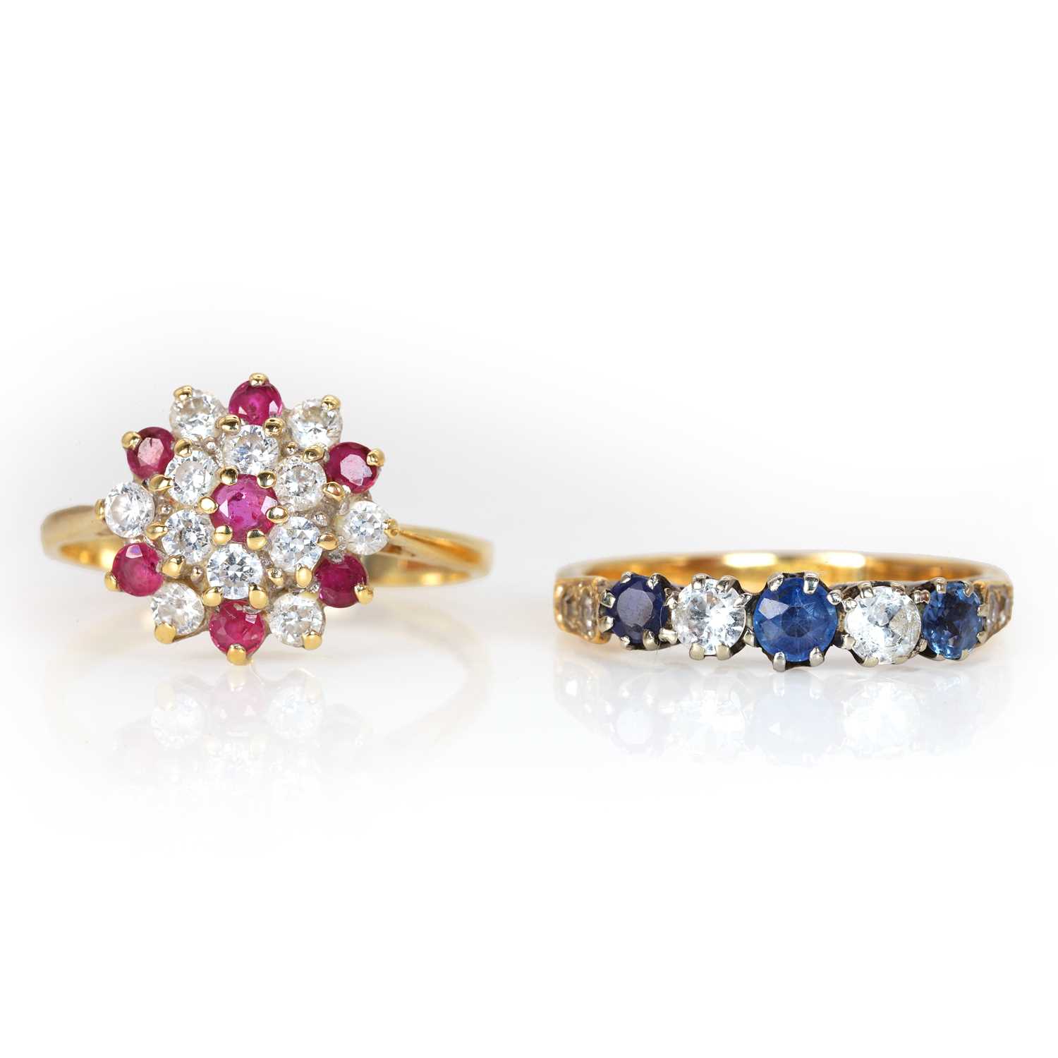 Lot 190 - Two gemstone set rings,