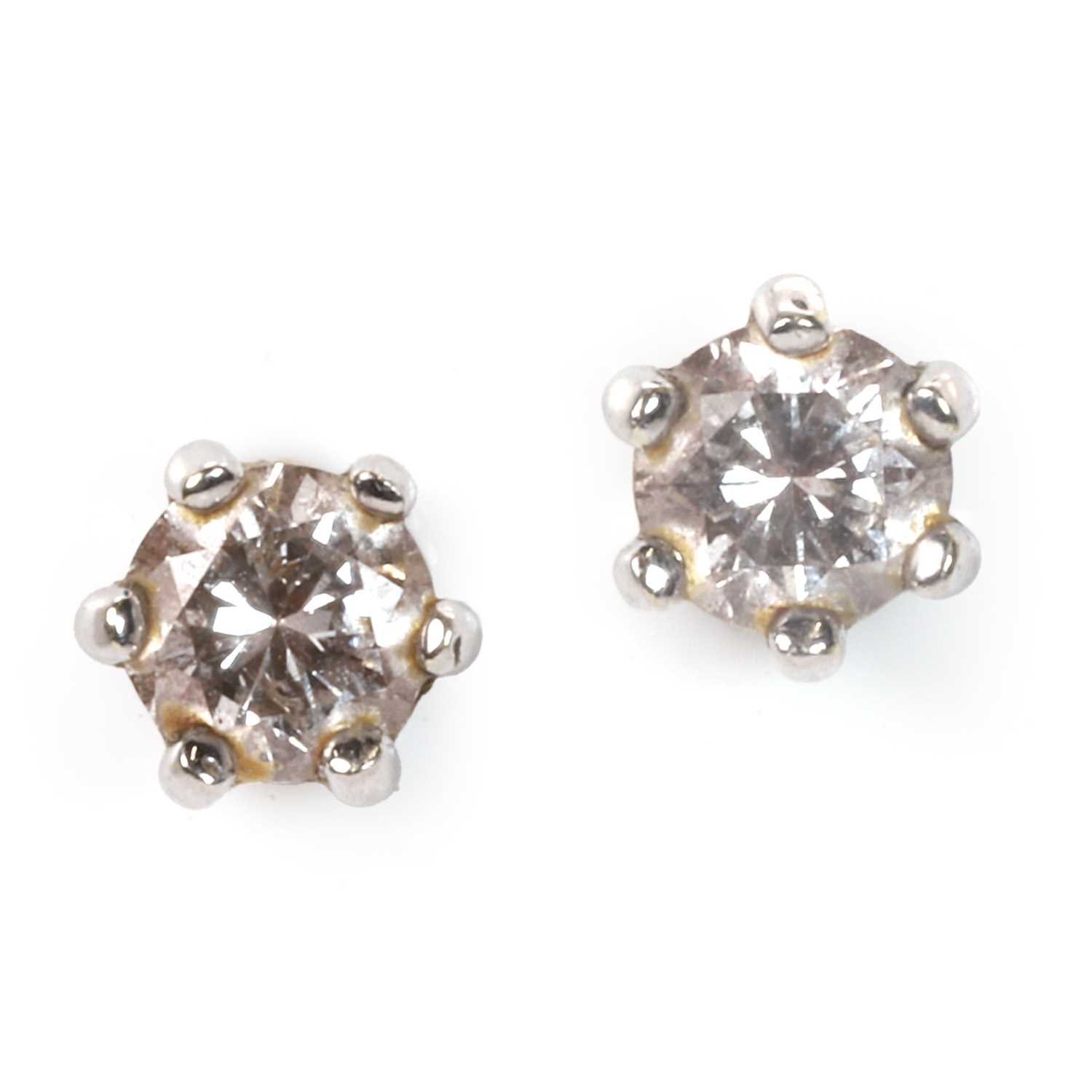 Lot 66 - A pair of 9ct gold diamond stud earrings