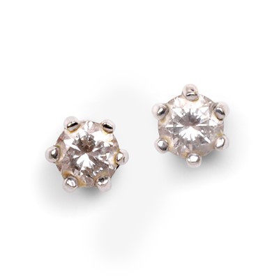 Lot 66 - A pair of 9ct gold diamond stud earrings