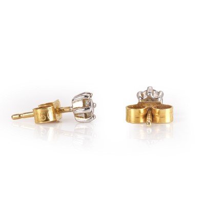 Lot 66 - A pair of 9ct gold diamond stud earrings